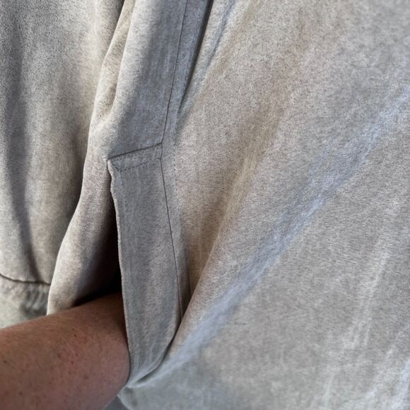 London Fog Hooded Lightweight Suede-Like Zip Up Neutral Jacket Lined Size XL - Picture 8 of 14